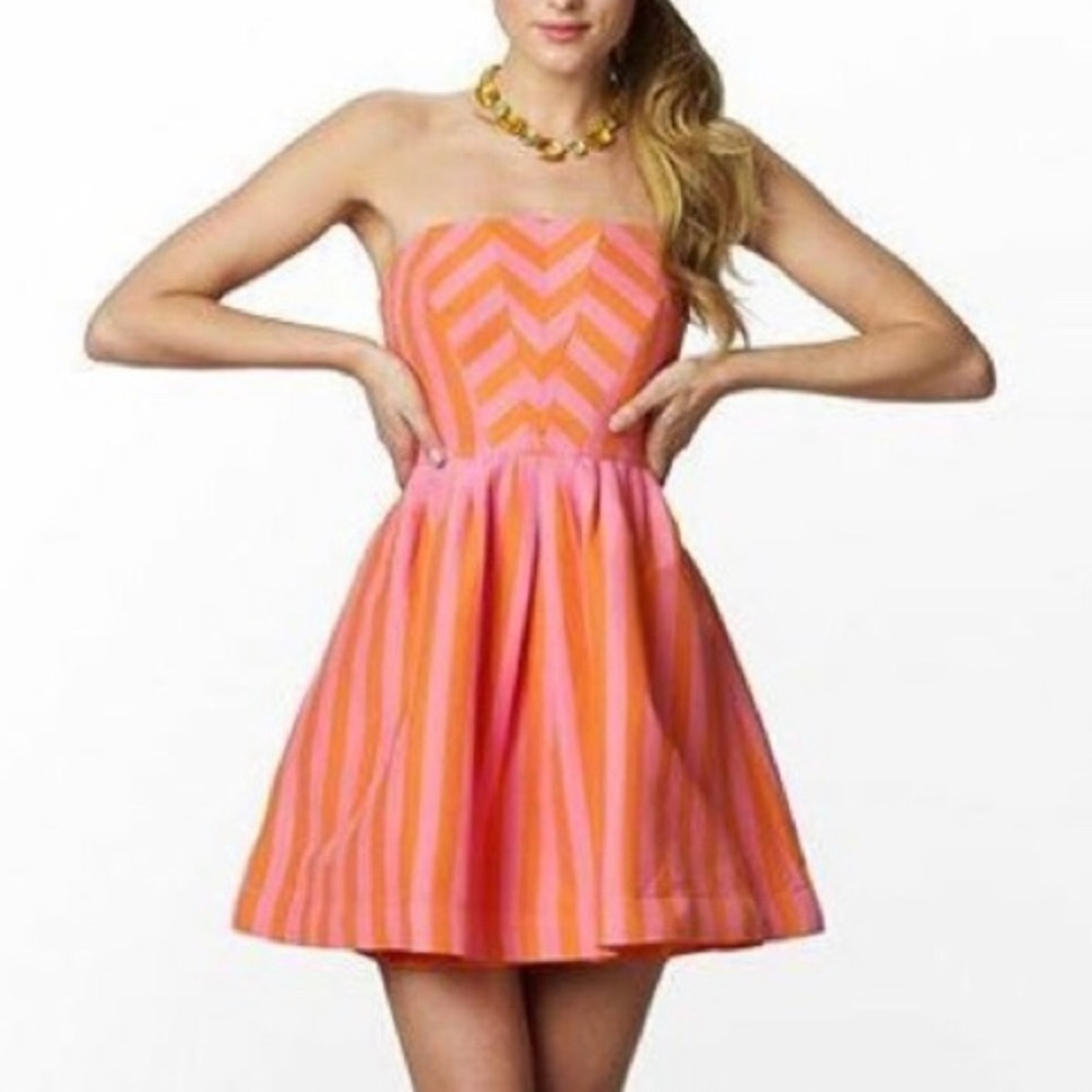 Lilly Pulitzer Pink & Orange ‘Eve’ Striped Dress